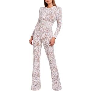 NADINE MERABI White Lace Jumpsuit